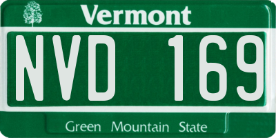 VT license plate NVD169