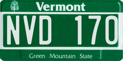 VT license plate NVD170