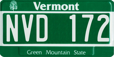 VT license plate NVD172