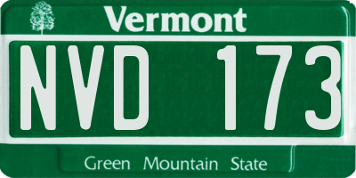 VT license plate NVD173