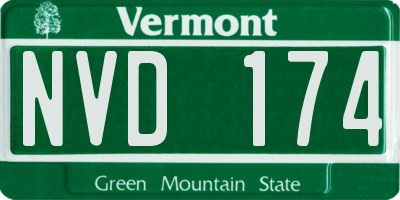 VT license plate NVD174