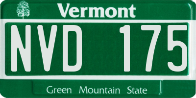 VT license plate NVD175