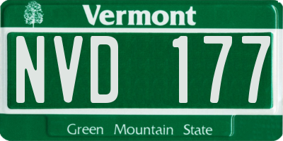 VT license plate NVD177