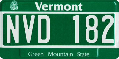 VT license plate NVD182