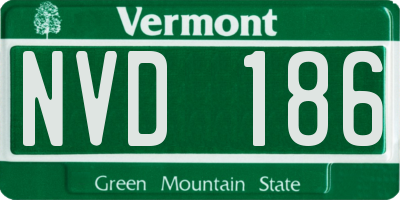 VT license plate NVD186