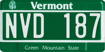 VT license plate NVD187