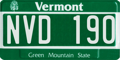 VT license plate NVD190