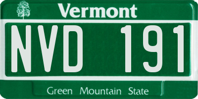 VT license plate NVD191