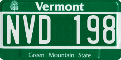 VT license plate NVD198