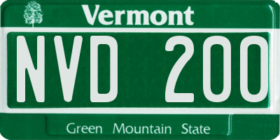 VT license plate NVD200
