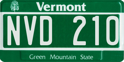 VT license plate NVD210