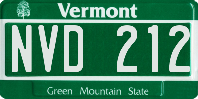 VT license plate NVD212