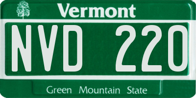 VT license plate NVD220