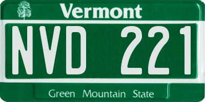 VT license plate NVD221