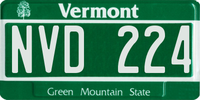 VT license plate NVD224