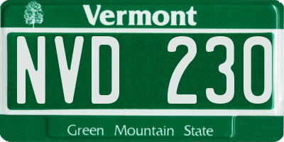VT license plate NVD230
