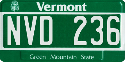 VT license plate NVD236