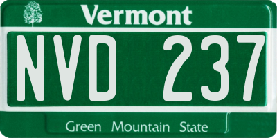 VT license plate NVD237