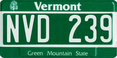 VT license plate NVD239