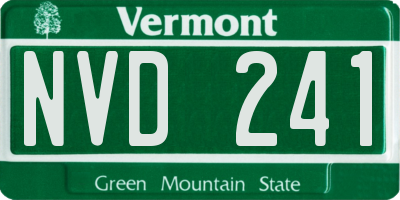 VT license plate NVD241