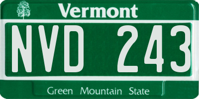 VT license plate NVD243