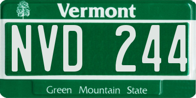 VT license plate NVD244