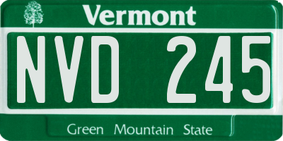 VT license plate NVD245