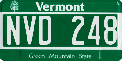 VT license plate NVD248