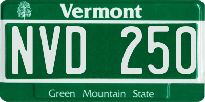 VT license plate NVD250