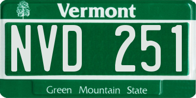 VT license plate NVD251