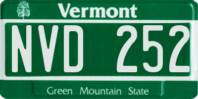 VT license plate NVD252