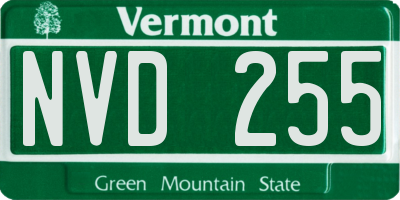 VT license plate NVD255