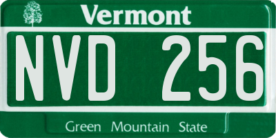 VT license plate NVD256