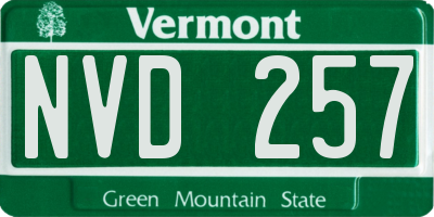 VT license plate NVD257