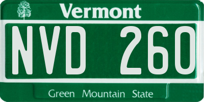 VT license plate NVD260
