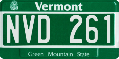VT license plate NVD261