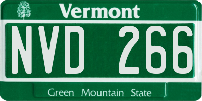 VT license plate NVD266