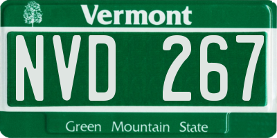 VT license plate NVD267