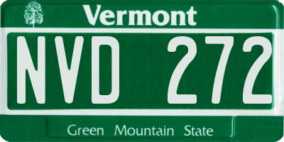 VT license plate NVD272