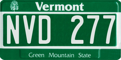 VT license plate NVD277
