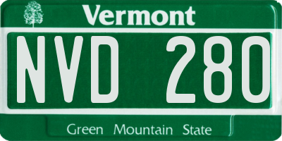VT license plate NVD280
