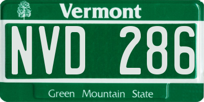 VT license plate NVD286