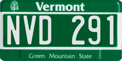 VT license plate NVD291
