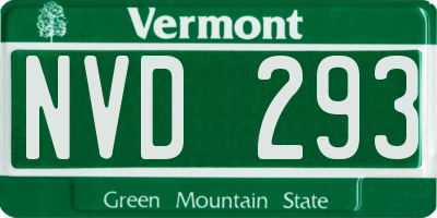 VT license plate NVD293
