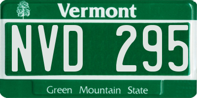VT license plate NVD295
