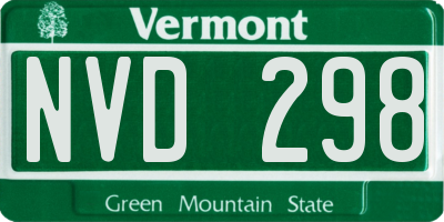 VT license plate NVD298