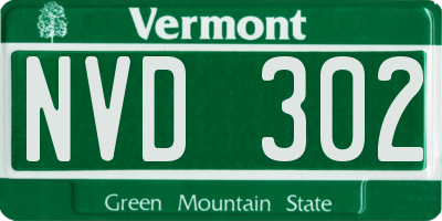 VT license plate NVD302