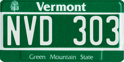 VT license plate NVD303