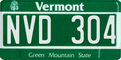 VT license plate NVD304