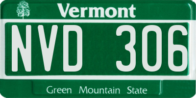 VT license plate NVD306